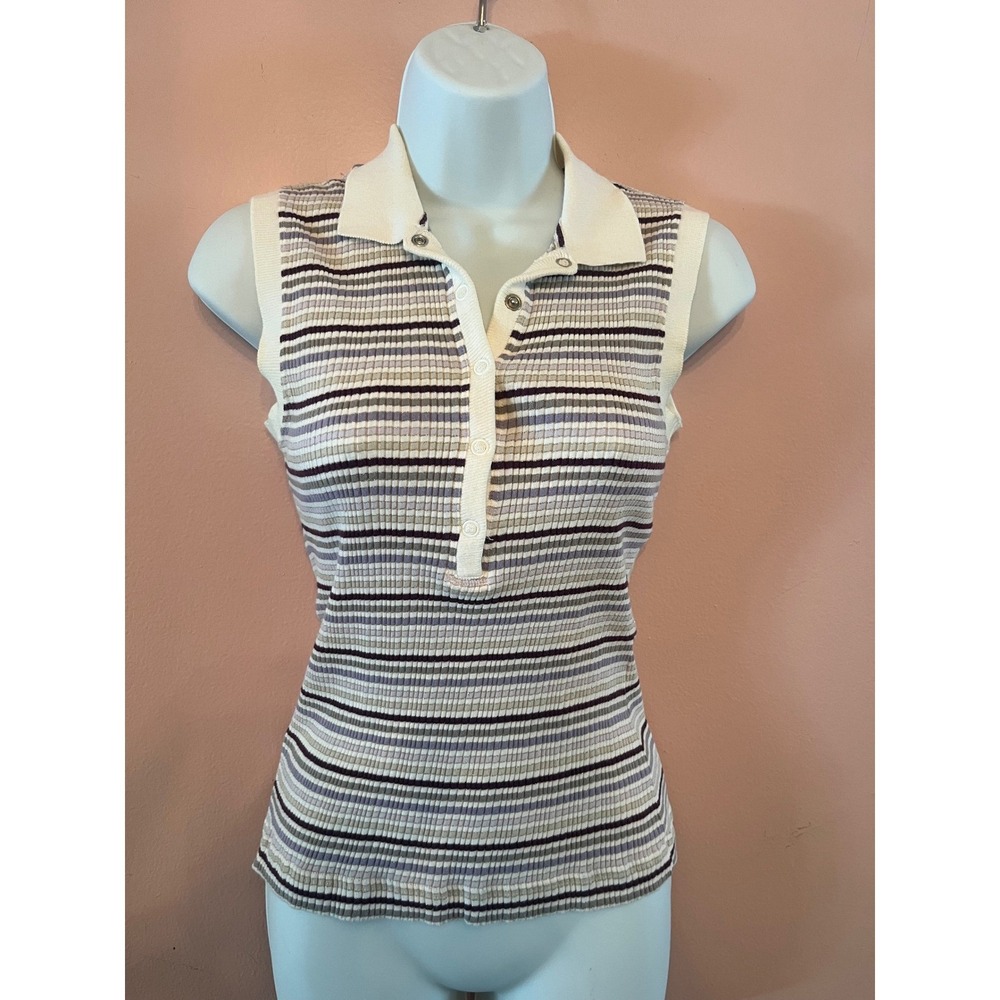 Dolce & Gabbana Sleeveless Polo‎ Shirt XS striped tenniscore country club golf